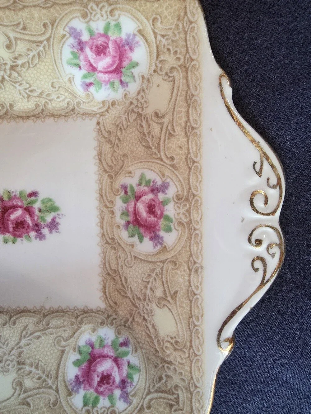 Vintage Royal Albert Devonshire Lace 11” Oblong Serving Tray England